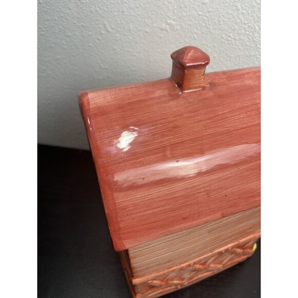 Red Country Cookie Barn Ceramic Cookie Jar with‎ Farm Animals Cow Pig Chicken - Picture 10 of 15